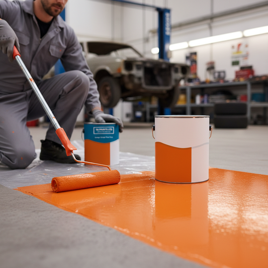 Premium High-Performance Orange Garage Floor Paint - Durable, Chemical-Resistant Coating for Concrete and Metal Floors