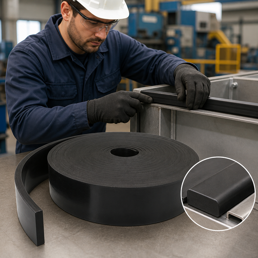 Genuine Rubber Strip 75° Hardness for Industrial Applications (1 Metre)