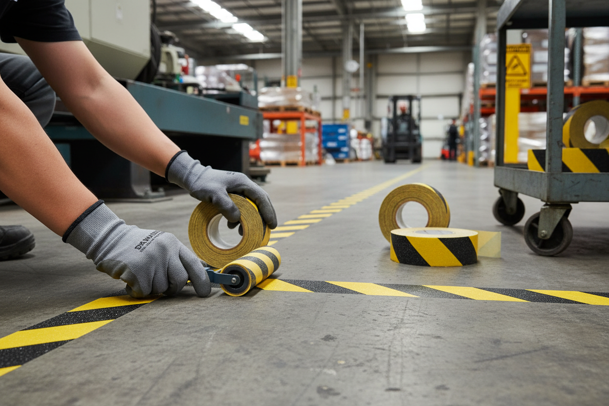 Premium Heavy Duty Anti-Slip Hazard Grip Tape - Waterproof, Chemical Resistant, Strong Adhesion for Safety in High Traffic Areas