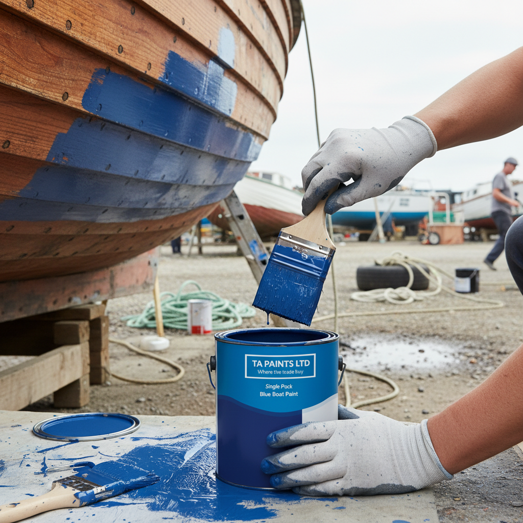 Premium Marine Boat & Barge Paint - Flexible Polyurethane-Based Blue Enamel for Exceptional Weather Resistance and Safety