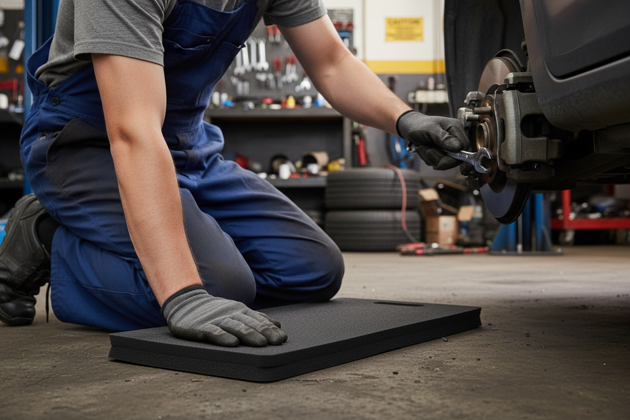 Professional Lightweight Portable Knee Pad 31 x 55cm Reducing Stress on Knees and Lower Back with High Resistance to Oil and Grease