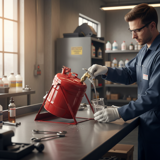 19ltr Justrite® Laboratory Can - 7150156 ||298mmØ x H403mm With 08902 Tap & Stand