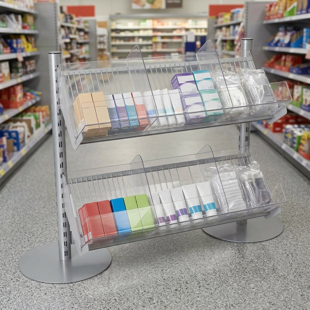 1000mm Standard Bay & Newspaper Shelves Merchandising System