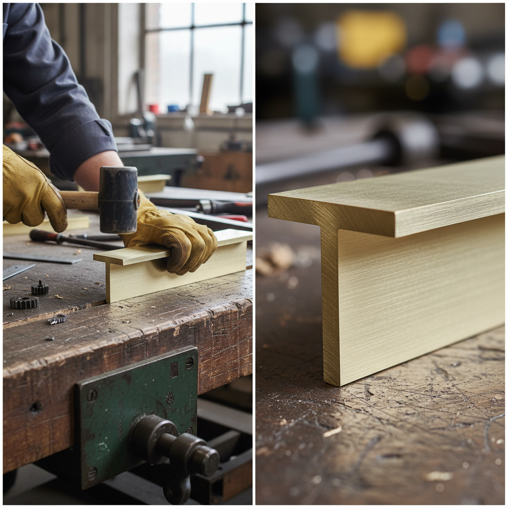 Premium Brass T-Section 12.7mm x 12.7mm x 1.6mm - Corrosion Resistant Architectural Extrusion for Decorative Applications