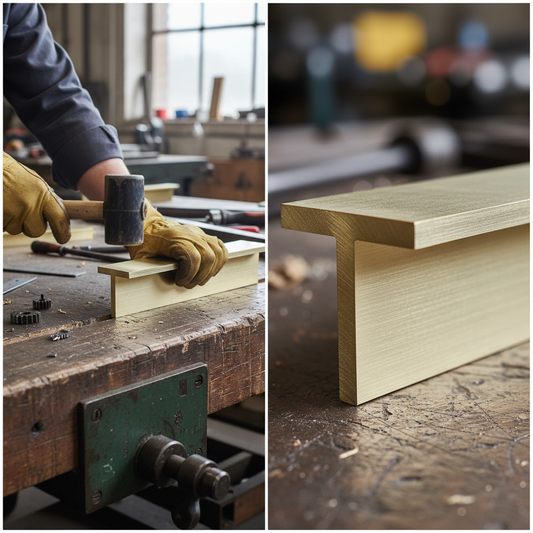 Premium Brass T-Section 12.7mm x 12.7mm x 1.6mm - Corrosion Resistant Architectural Extrusion for Decorative Applications