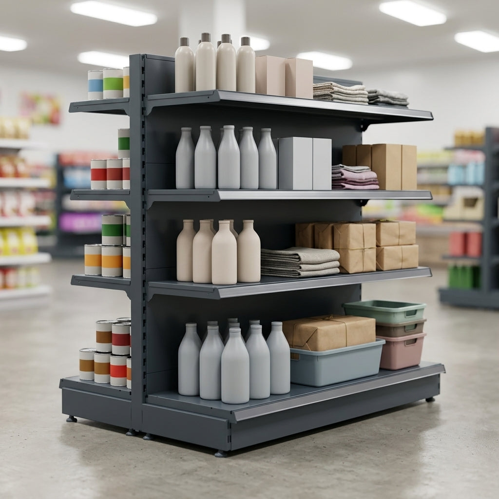 1.4m Double-Sided Gondola Bay | 300mm Base Shelf | 250mm Uppers (view 2)
