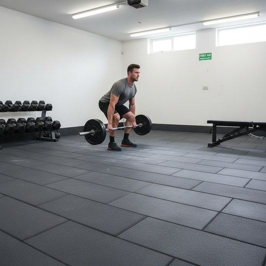 Premium 36 Gym Flooring Tiles in Grey - Heavy Duty Rubber for Home and Commercial Use, Easy Installation and VOC Tested