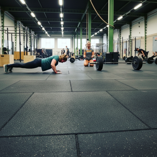 Premium Heavy Duty Garage Gym Flooring Set - 13m² of 20mm Thick Rubber Tiles for Home Gym, Weightlifting, and More