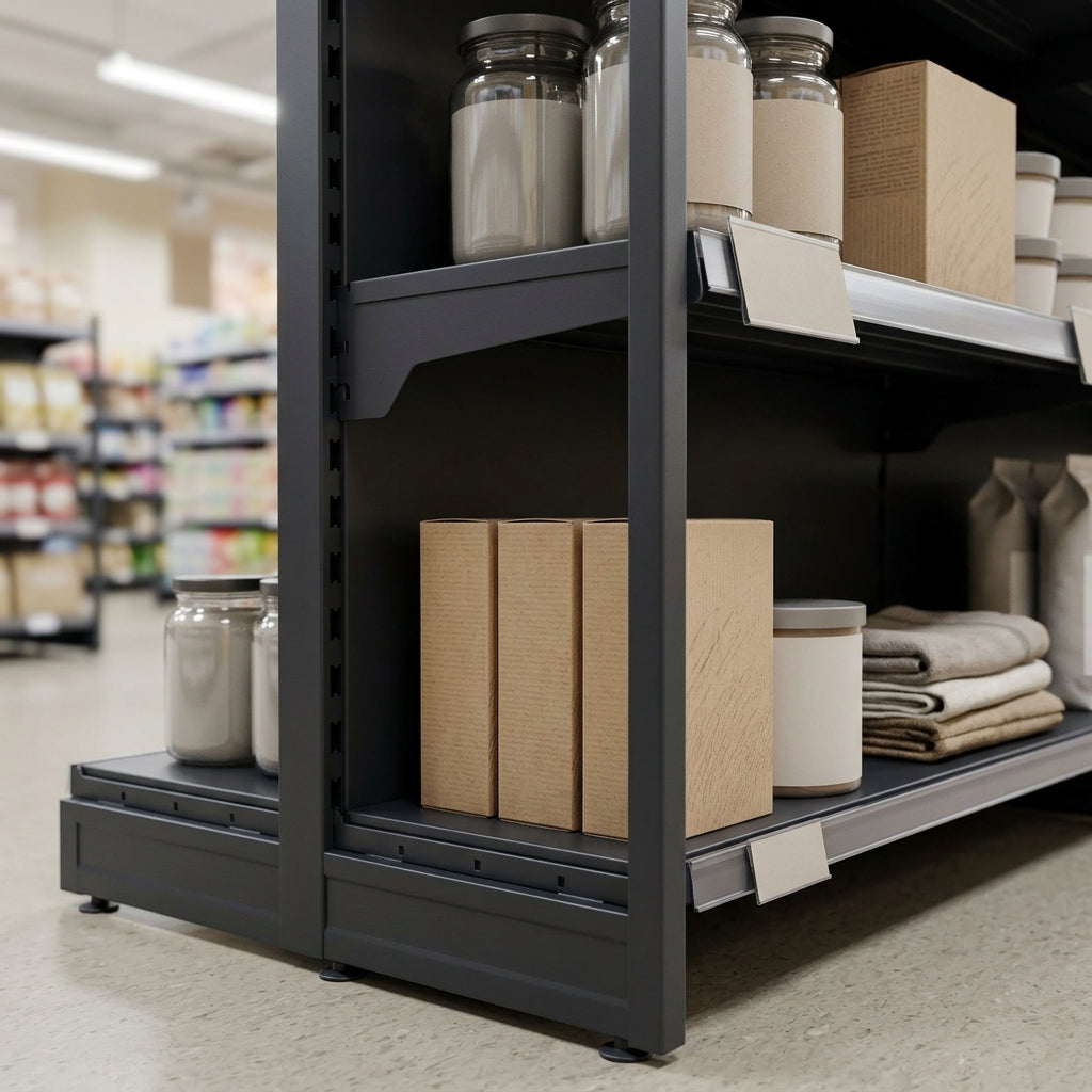 2.1m high double posted wall shelving bay, 5 × 370mm shelves (view 2)