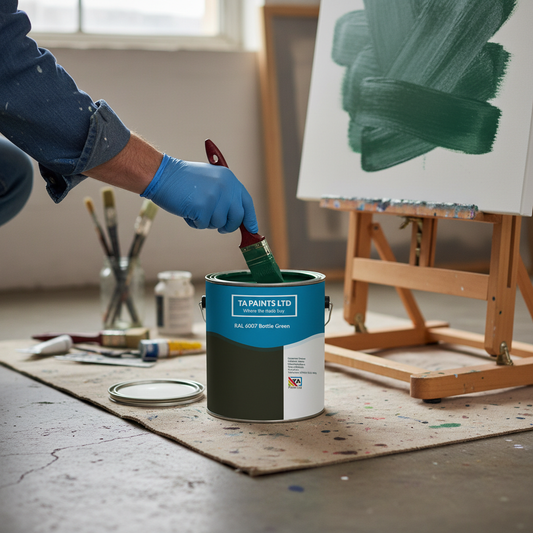 Premium Universal PU Enamel Bottle Green Paint - Durable Finish for Metal, Wood, and Concrete Applications
