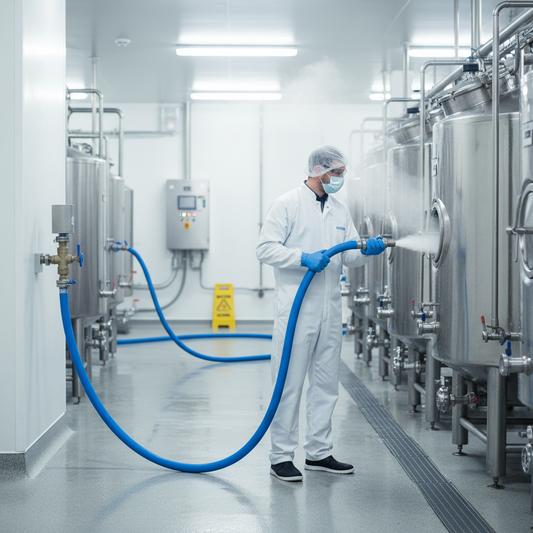 Premium Dairy Steam Hose for Food Industry - 7bar Pressure, FDA Approved EPDM, Ideal for Hot Water and Steam Cleaning