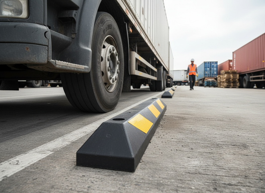 Premium High-Visibility Rubber Kerb Stopper 900mm x 150mm x 95mm for Vehicle Parking Protection