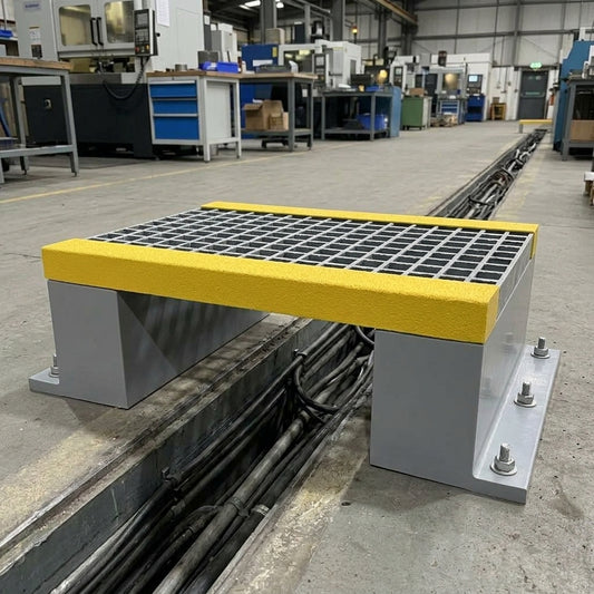 200mm Step Over Platform GRP with Anti-Slip Nosing