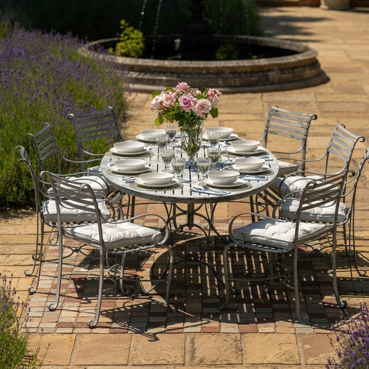 2.4m Oval Dining Table Set