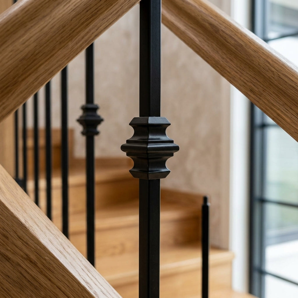 1118mm Black Metal Staircase Spindle 13mm Diameter (view 2)