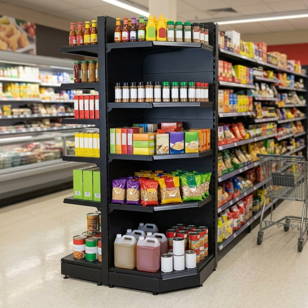 1.8m High Corner Shelving Bay 370mm Base 300mm Uppers