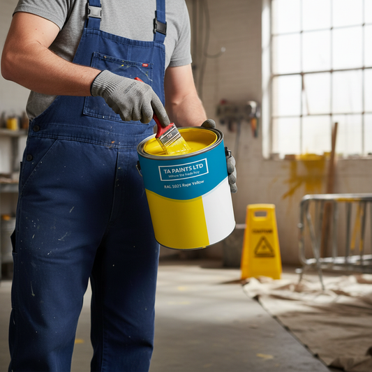 Premium High-Visibility Yellow Paint for Commercial Use - Ideal for Safety and Promotional Applications