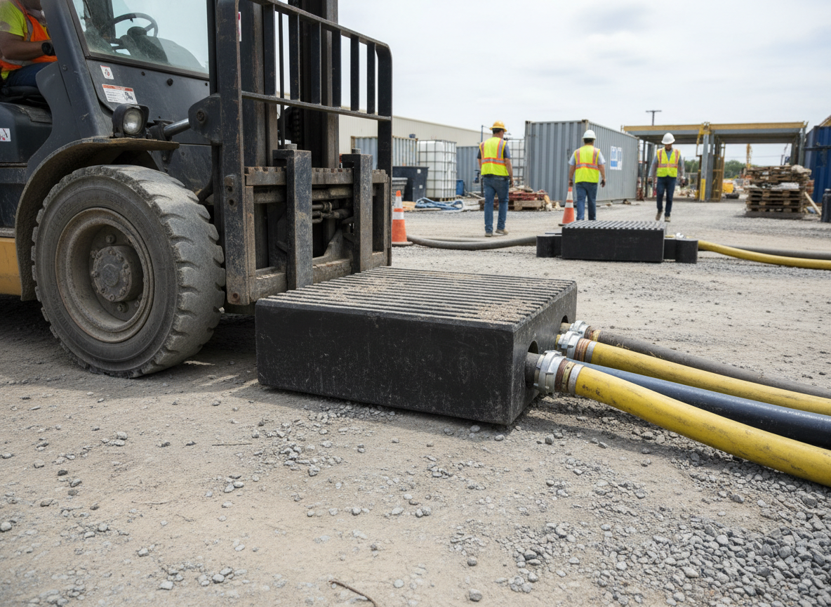 Premium Modular Hose Ramp Block for Large Diameter Hoses - 450 x 400 x 160 mm with 44 Tonnes Max Load