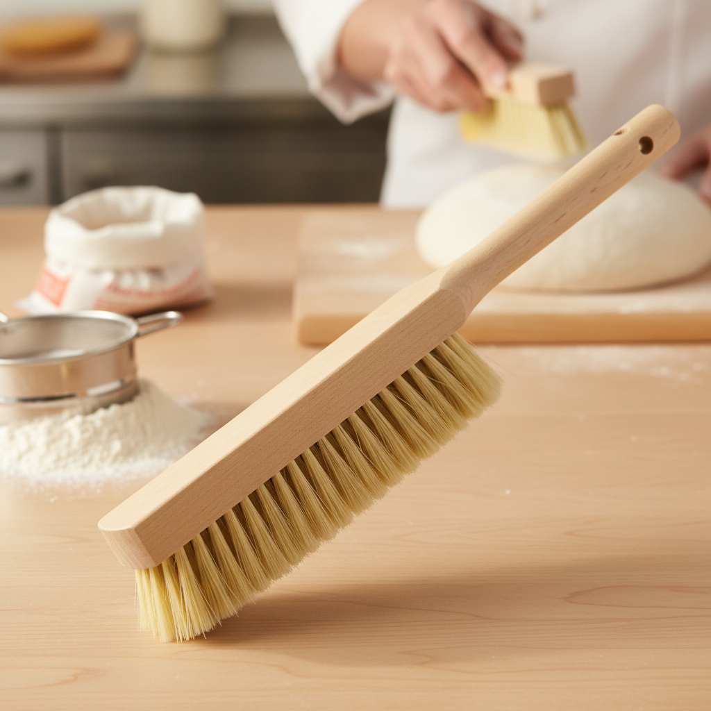 Wooden Flour with Silk Bristles for Baking (Pack of 1)