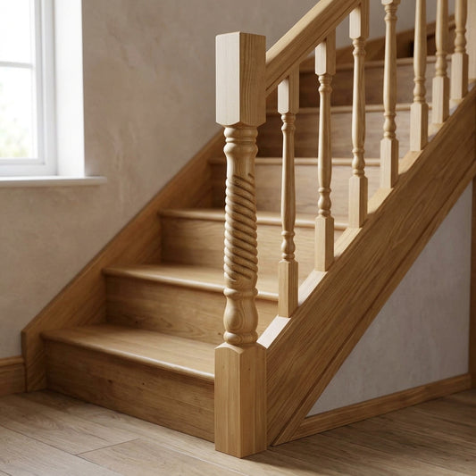 90mm Newel Post Pine or Oak Traditional Twisted Design