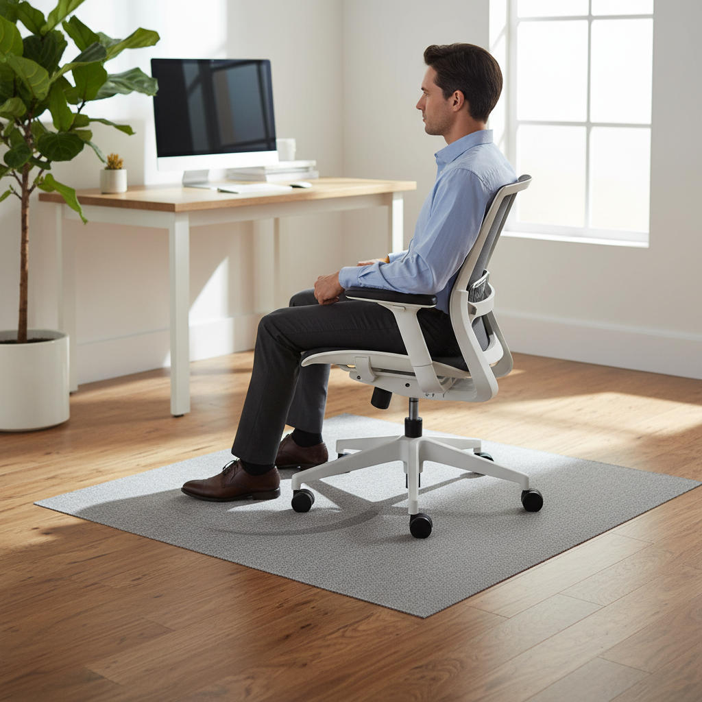Premium Heavy Duty Floor Protection Chair Mat - Custom Cut Vinyl for Hard Floors, Easy to Clean and Durable