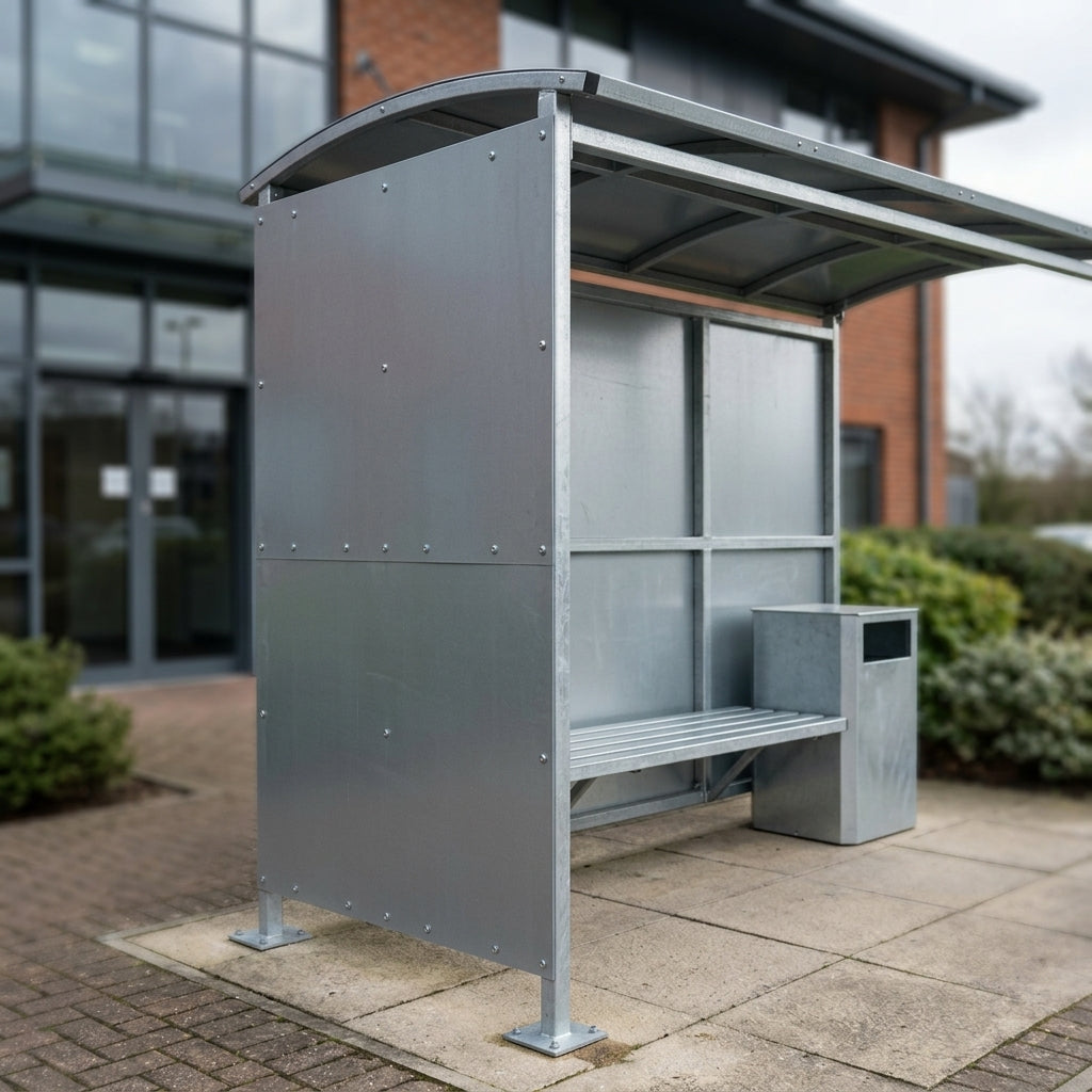 2m deep free-standing storage shelter, galvanised steel, 1–5m wide (view 2)