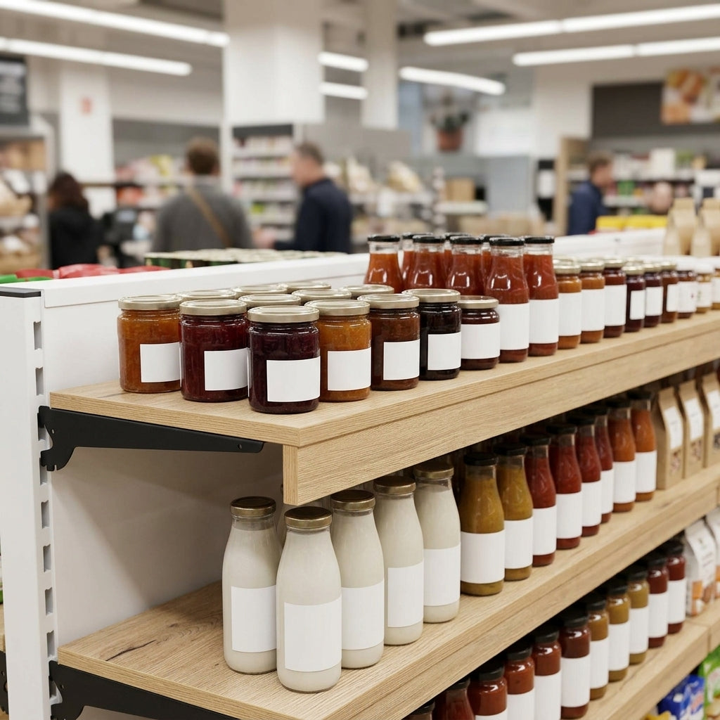 300mm Deep Wooden Shelf with Brackets – 665mm, 800mm or 1000mm