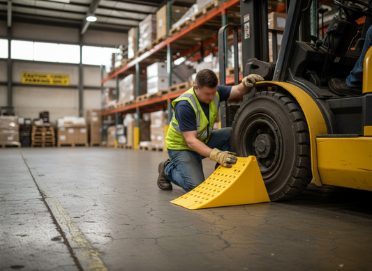 Premium Heavy Duty Plastic Wheel Chock for HGV Vehicles - Lightweight, Strong, and Easy to Store with Maximum Load of 44 Tonnes