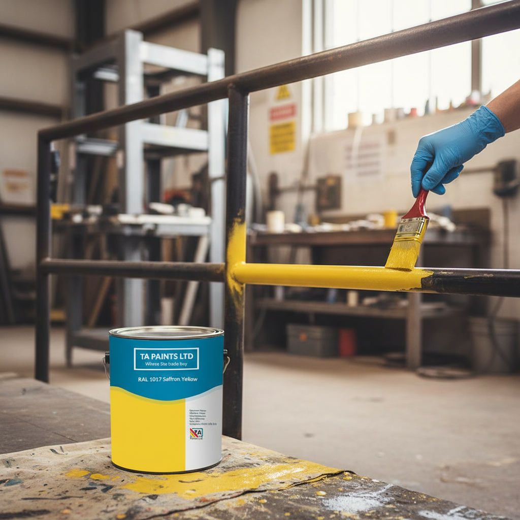 Premium Saffron Yellow Paint for Commercial Spaces - Vibrant and Engaging Finish for Retail and Marketing Applications