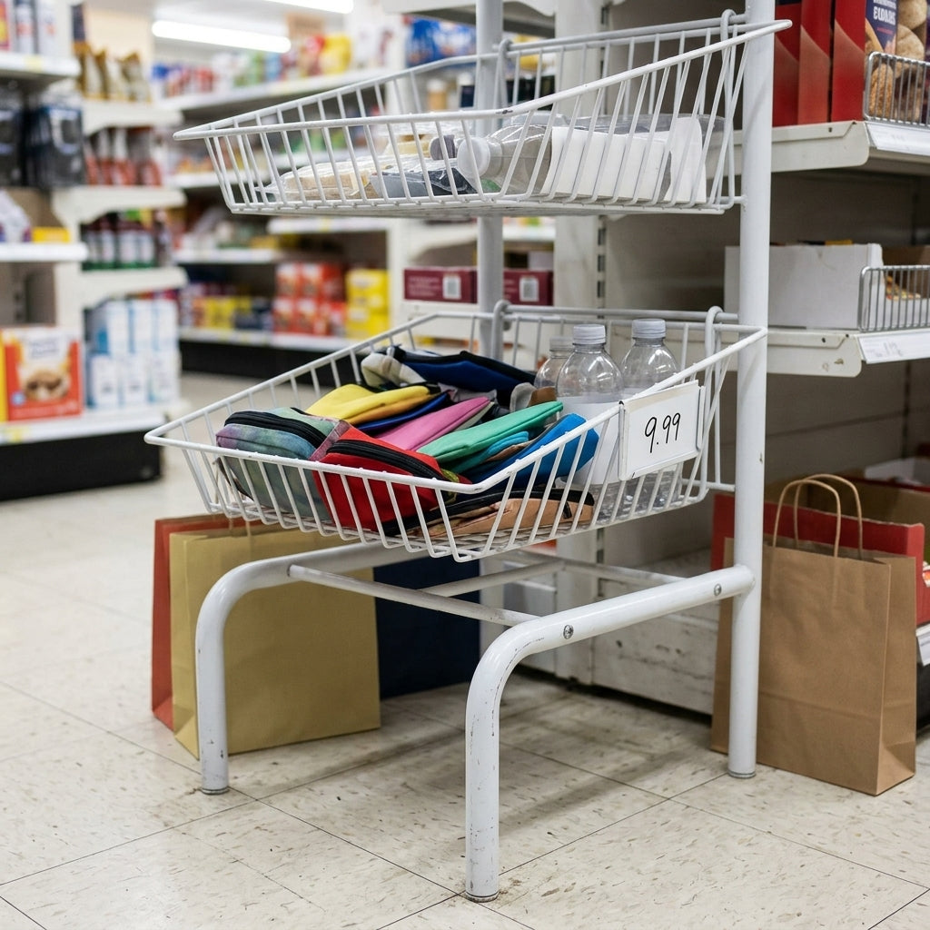 1170mm High 3-Tier Wire Basket Display Unit (view 2)