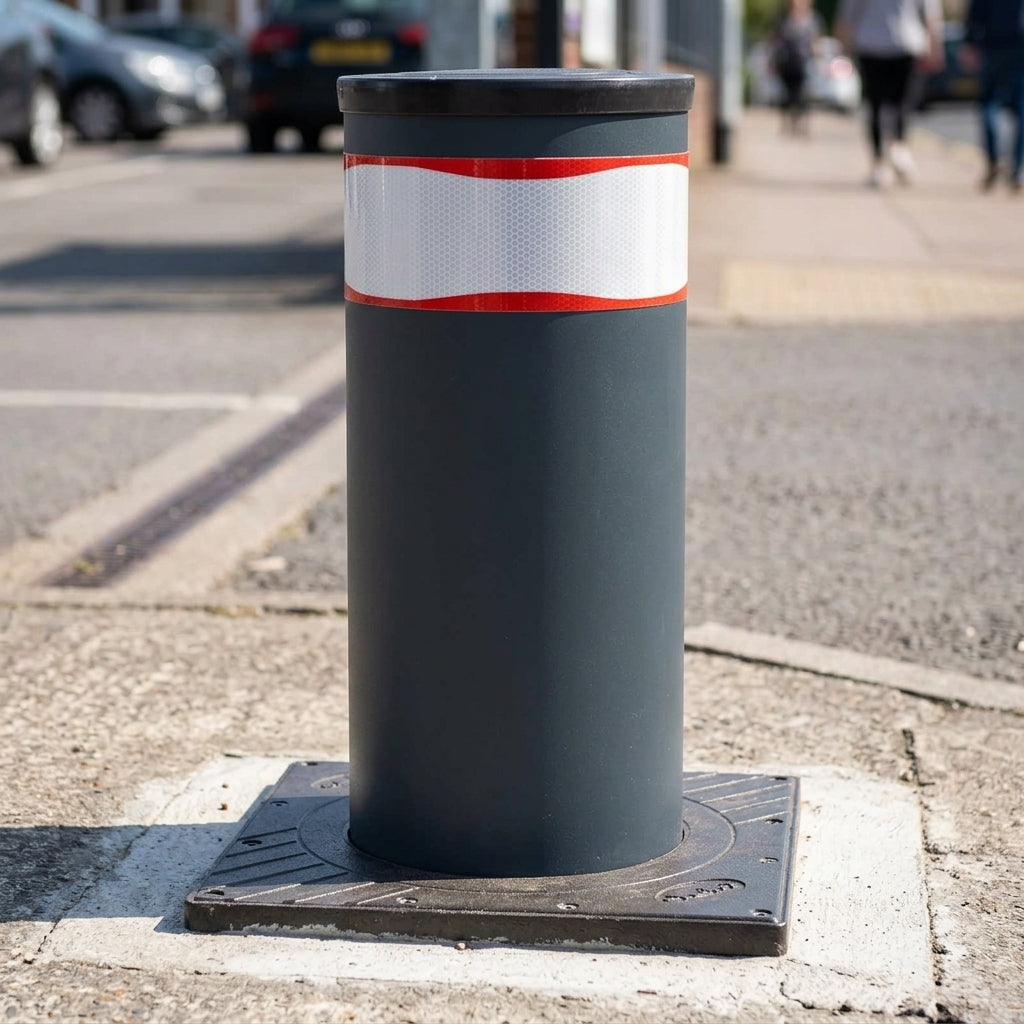 600–800mm fixed bollard with LED crown, 250kJ impact resistance (view 2)
