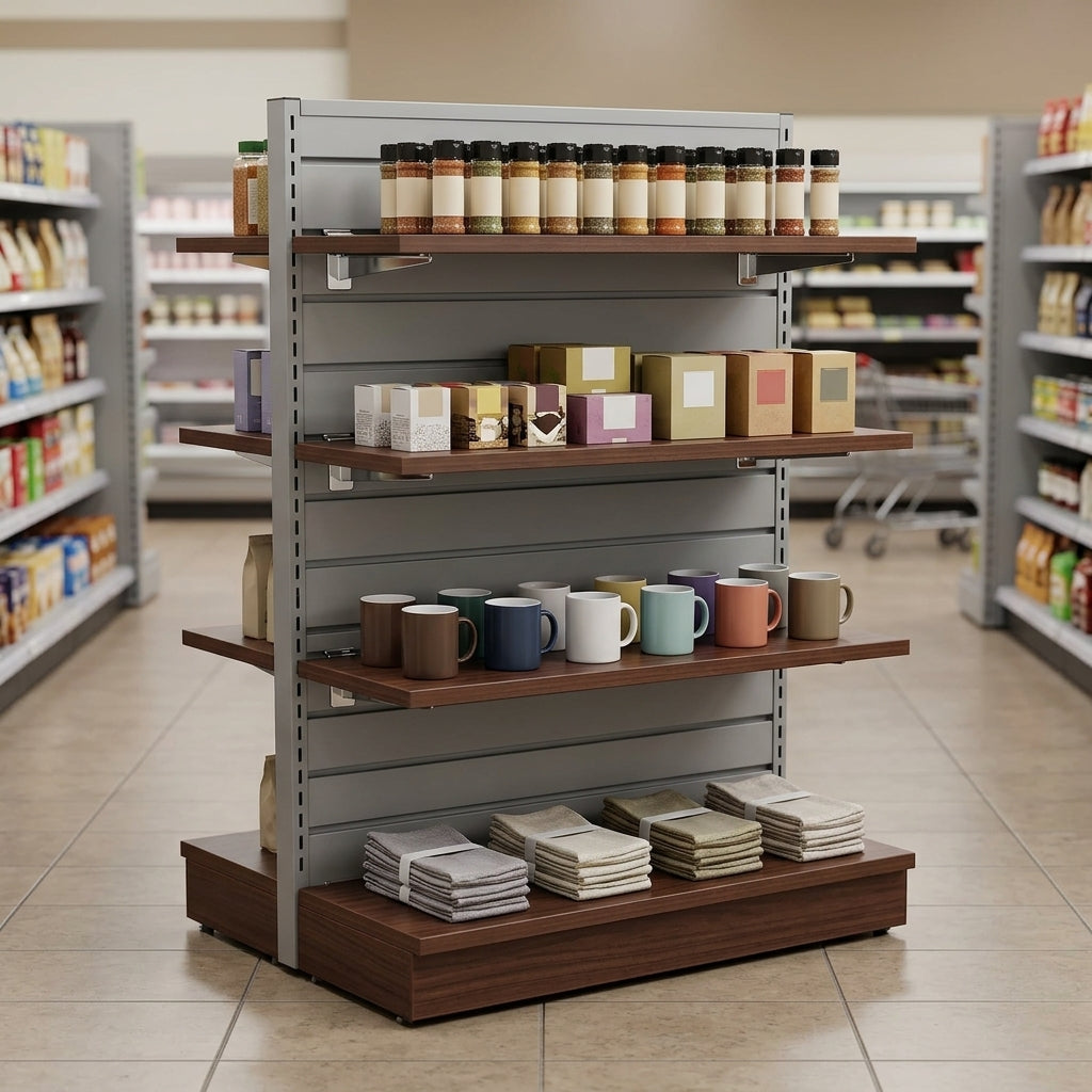 Slatwall Shelves 600–1200mm wide, Melamine MDF with brackets