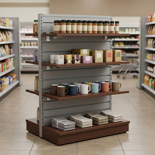 Slatwall Shelves 600–1200mm wide, Melamine MDF with brackets