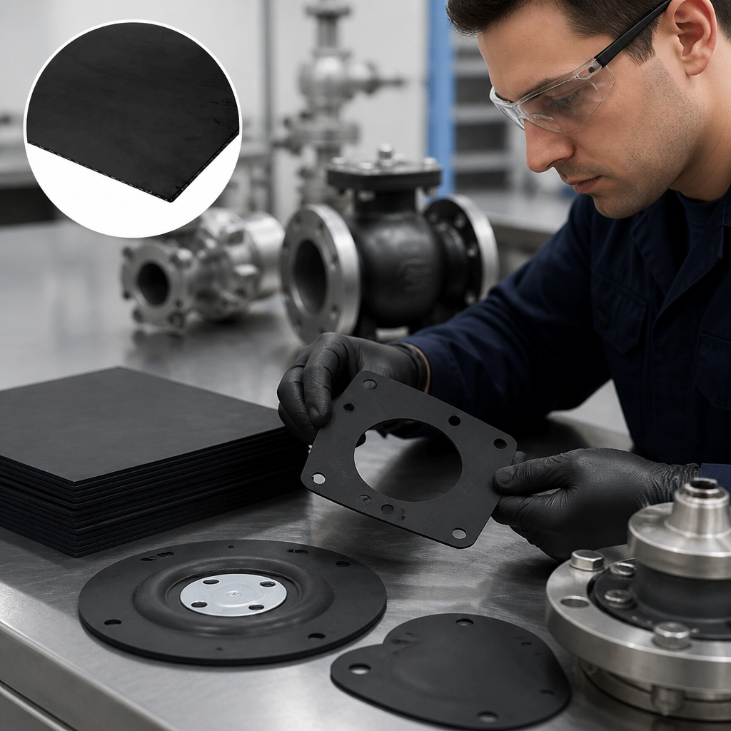 Neoprene Diaphragm Rubber Sheeting with Nylon Insertion for Custom Gaskets