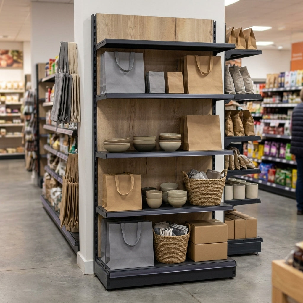 1.6m High Wood Effect Wall Bay Shelving | 300mm Base | 500–1000mm