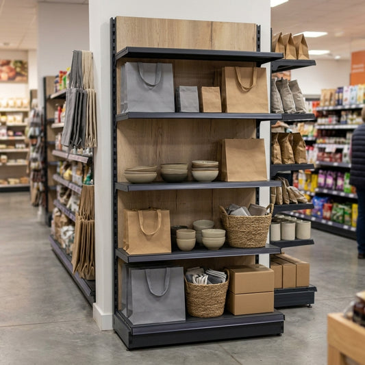 1.6m High Wood Effect Wall Bay Shelving | 300mm Base | 500–1000mm