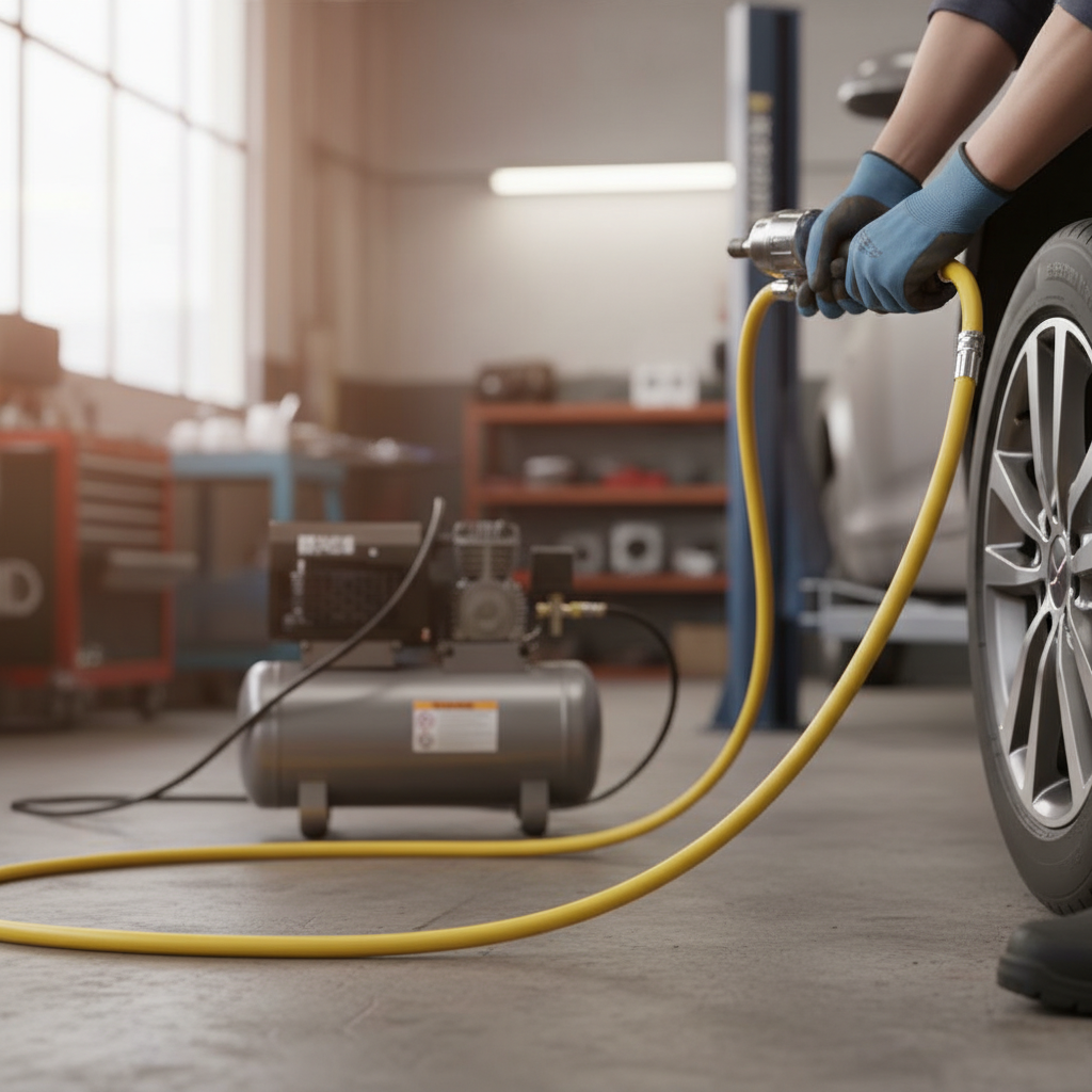 Premium Long Length 20bar Air Hose - Flexible, Kink Resistant, Oil-Mist Resistant Rubber Construction for Compressed Air Supply
