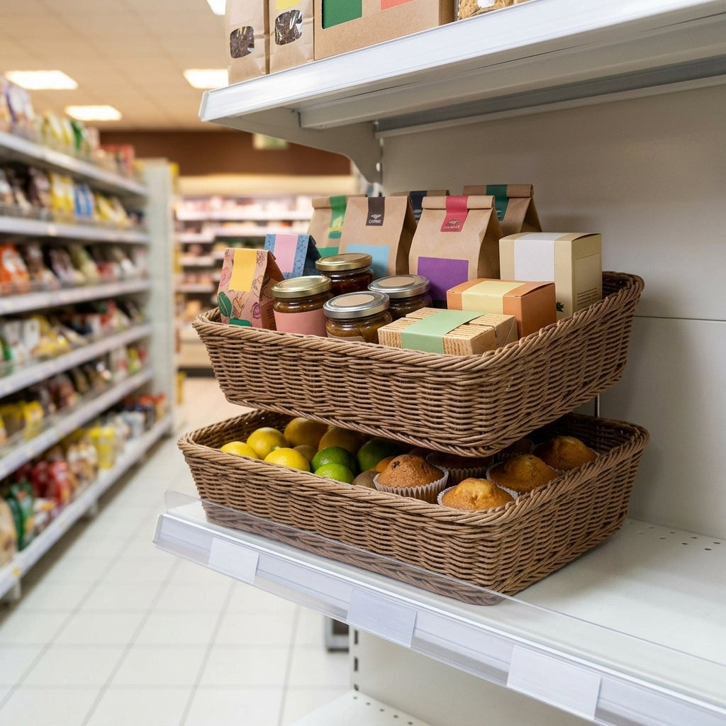 Poly Wicker Retail Display Basket