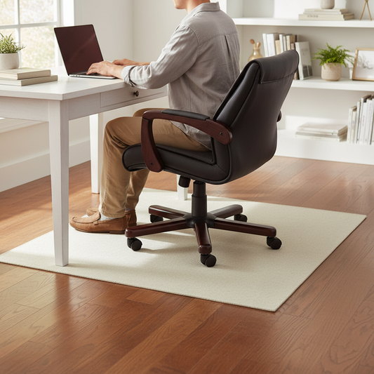 Premium Custom Fit Floor Protection Chair Mat Made of Durable Vinyl for Hard Floors - Various Widths and Lengths Available