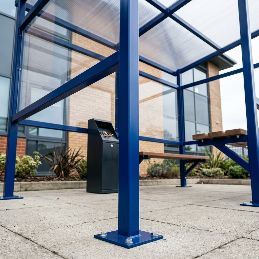 Flat Roof Smoking Shelter – 3.0m, 6.0m or 9.0m lengths (view 2)