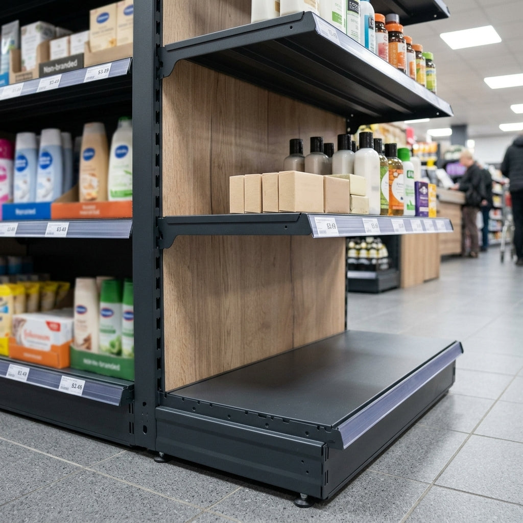 2.4m High Wood Effect End Bay Shelving 370mm Base (view 2)