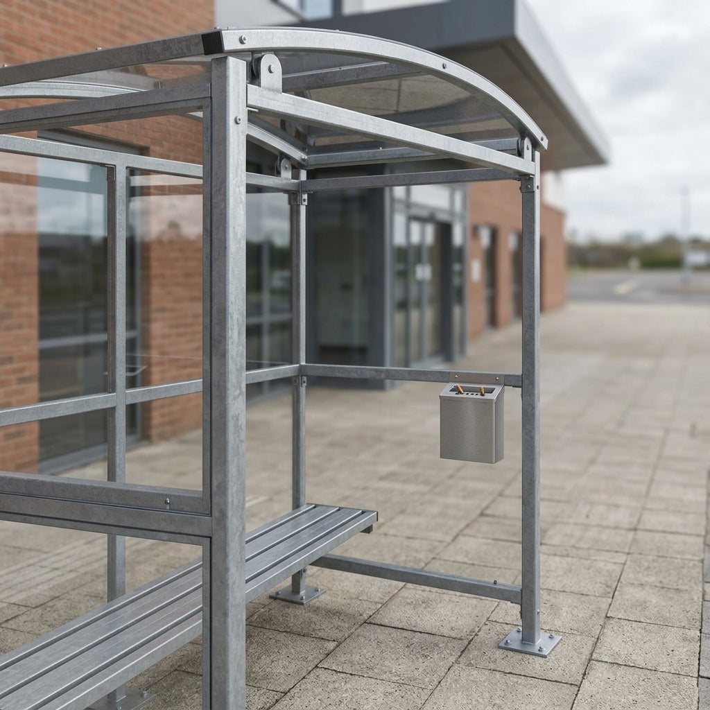 2m Wide Galvanised Steel Smoking Shelter – 1–5m Lengths (view 2)