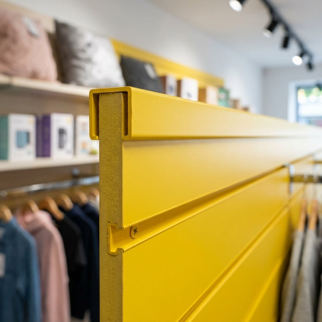 18mm slatwall end cap trim 2.4m yellow (view 2)