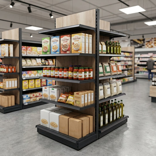 2.1m Wood Effect End Bay Shelving 500–1000mm Wide