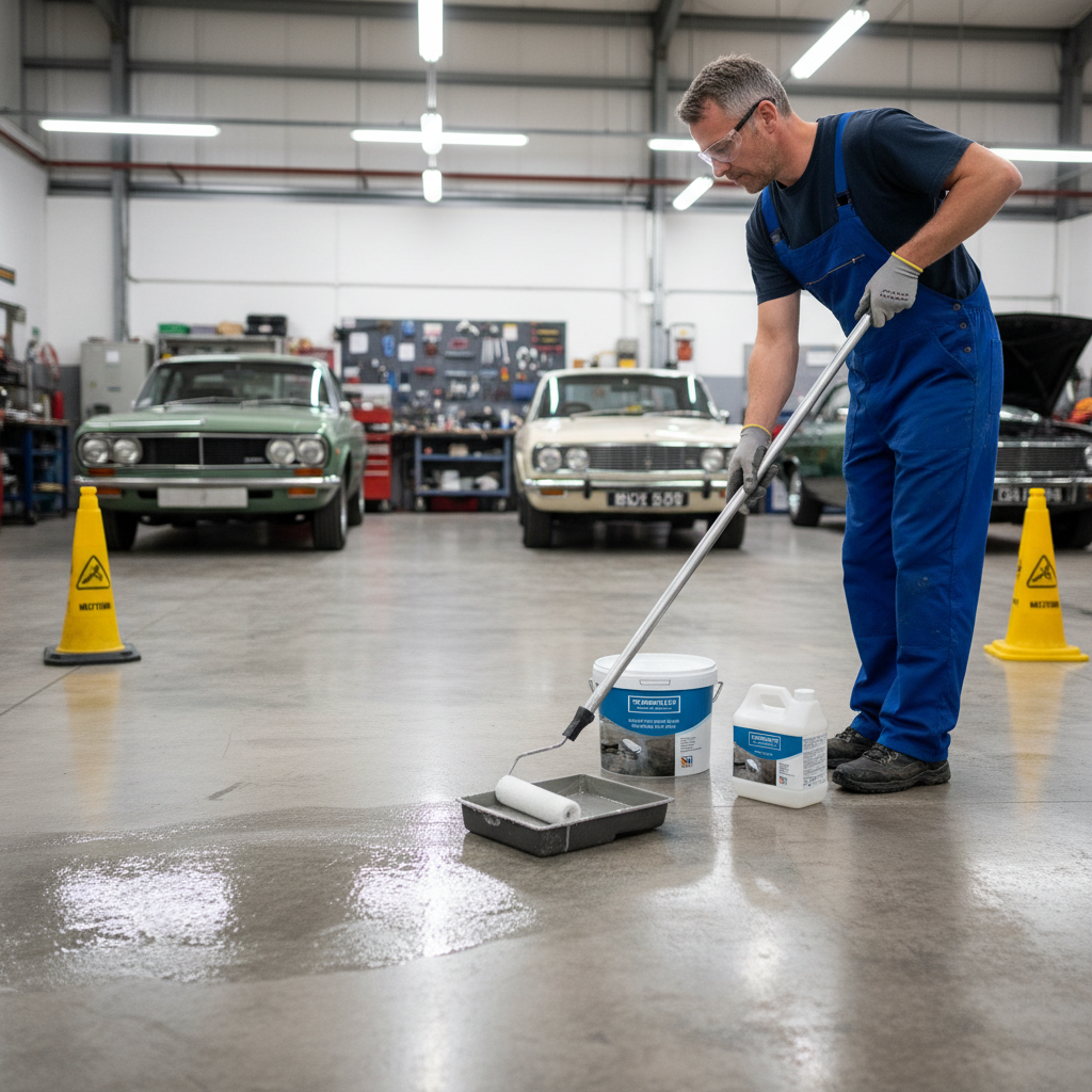 Premium Solvent-Free Epoxy Floor Dust Sealer - Clear High-Performance Coating for Concrete Protection and Gloss Finish