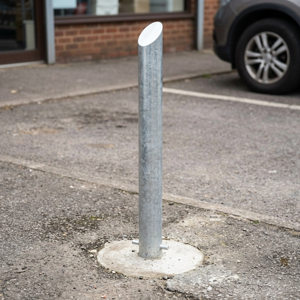 1000mm Galvanised Steel Mitre Top Bollard – Vehicle Access Control (view 2)