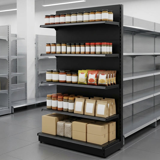 2.1m High Wall Shelving Bay | 300mm Base & 250mm Upper Shelves