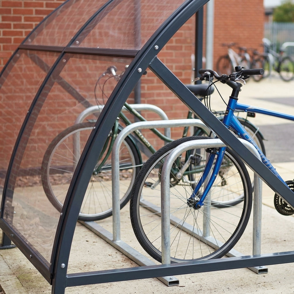3.3m × 2.1m Open Front 8 Cycle Shelter (view 2)
