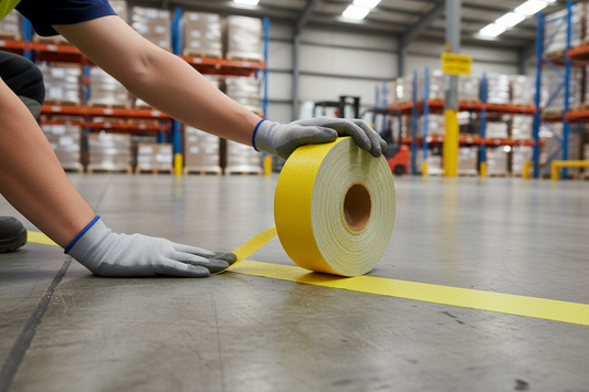 Premium High-Performance Glass Bead Anti-Slip Tape 40000mm x 50mm - Self-Adhesive, Yellow, Durable for Various Surfaces