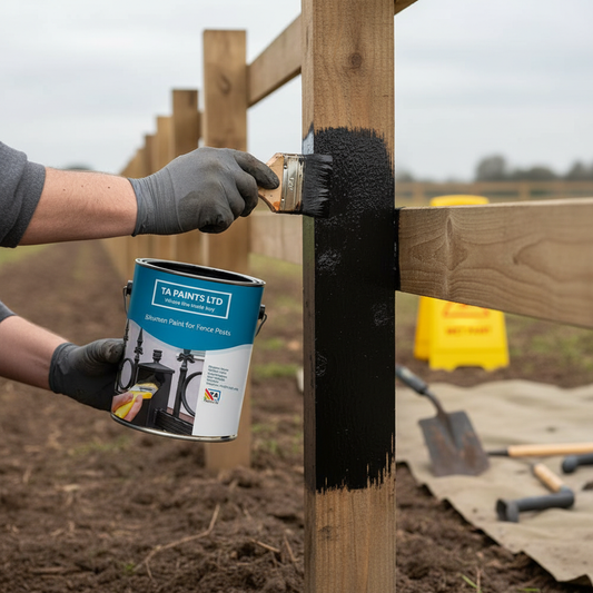 Premium Heavy Duty Bitumen Paint for Fence Posts - Waterproof Protective Coating for Wood, Concrete, and Metal